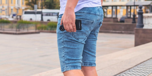 Denim Shorts with Pockets Hanging Out