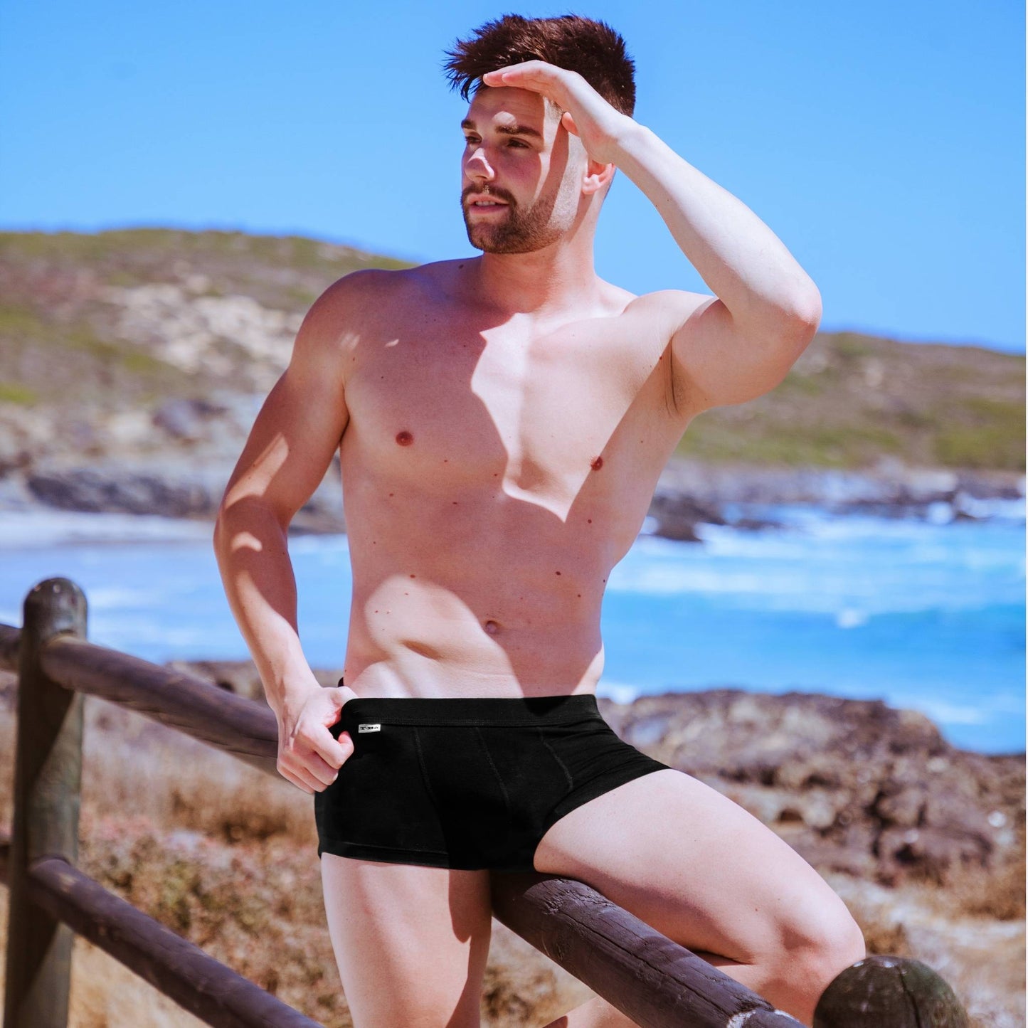 Outdoor black breathable trunk underwear