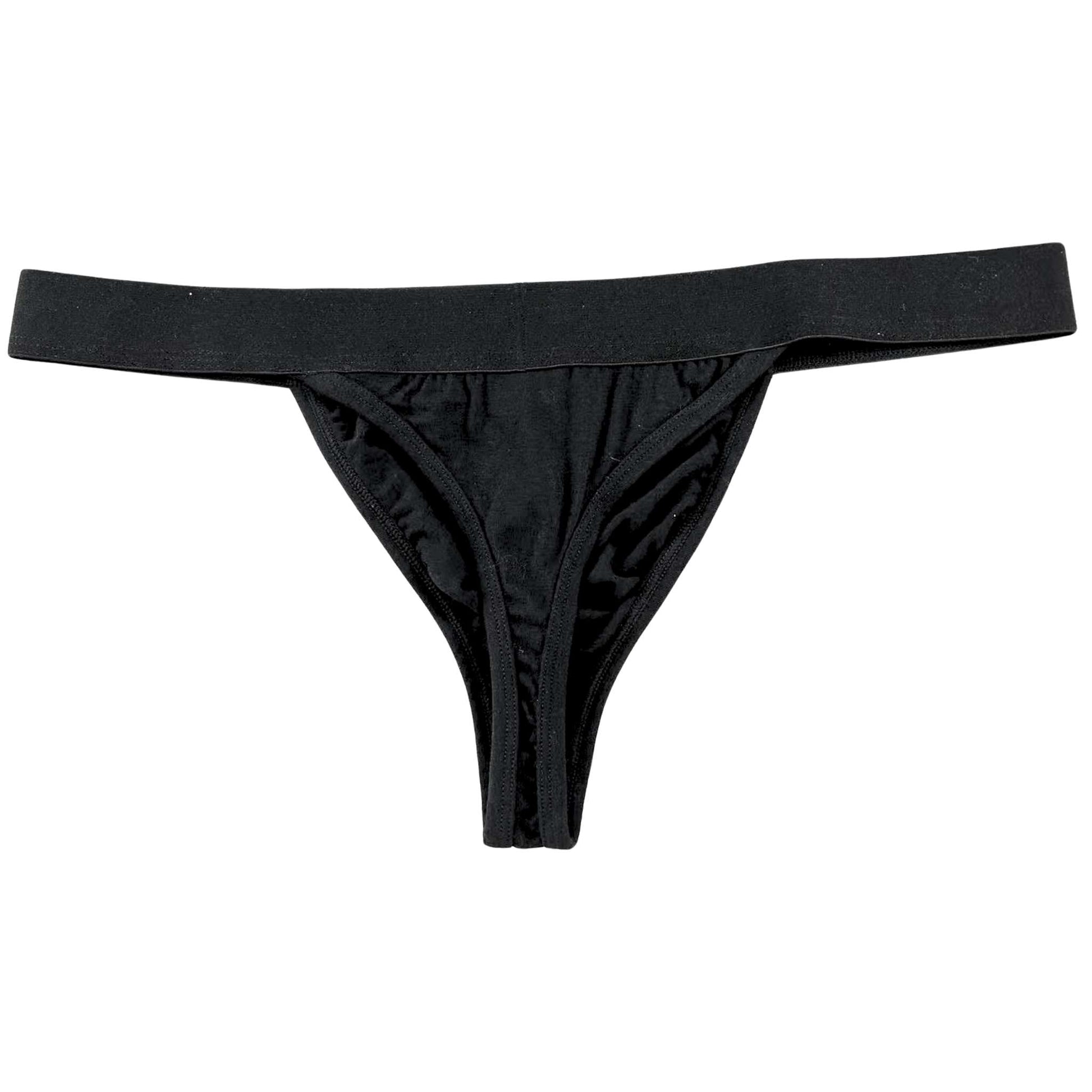 Mens Large/XL Microfiber Thong Underwear Black 3.5 Sides Soft L Pouch  X-Large