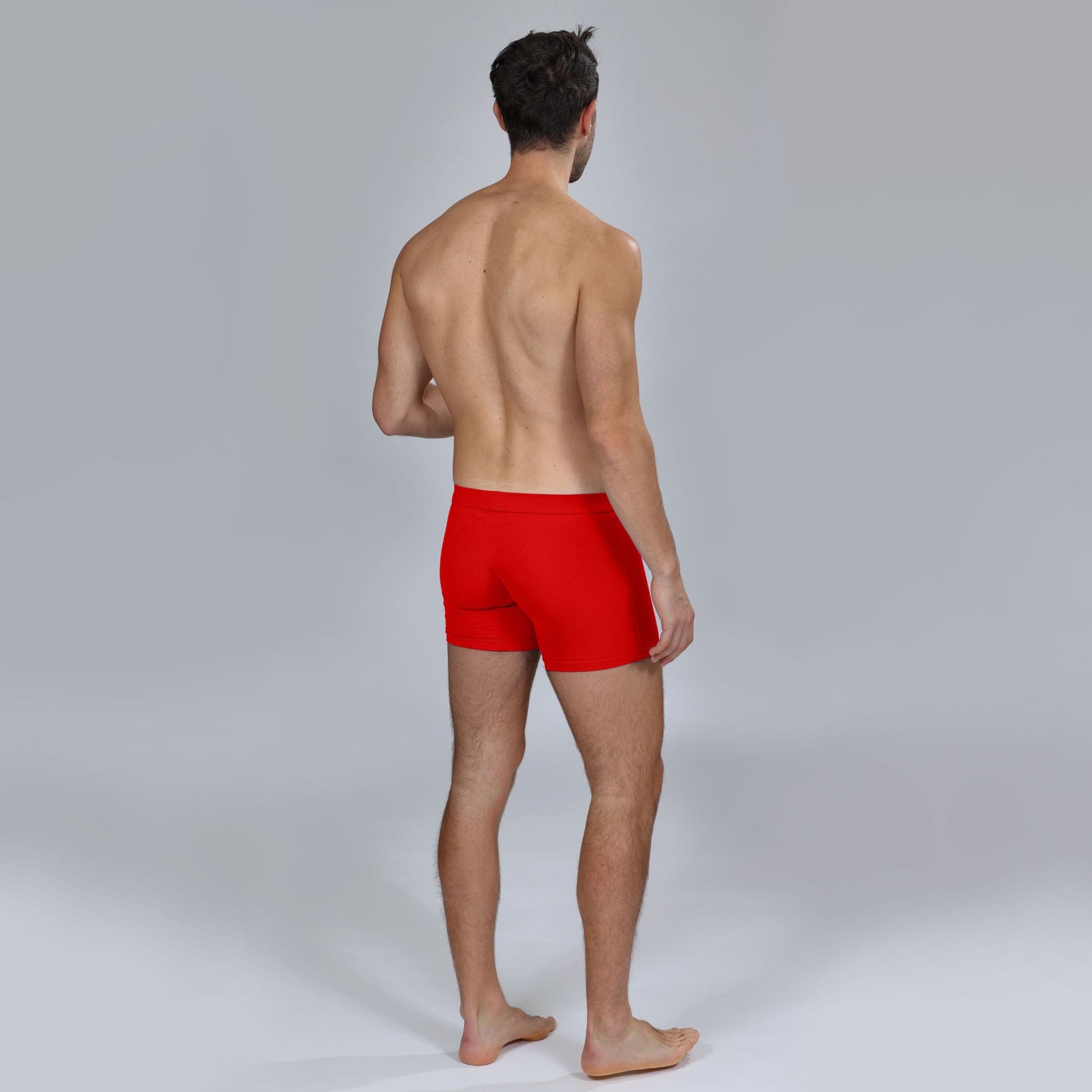 1117# Men's Underwear Boxer Briefs, Quick Dry Sports Underwear, Wine Red