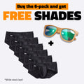 The Black Brief 6-pack + FREE Shades Bundle