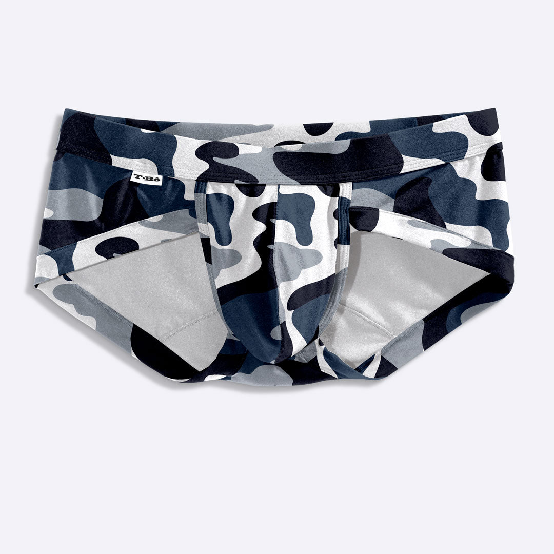 The Limited Edition Blue Camo Brief for men in the USA and Canada