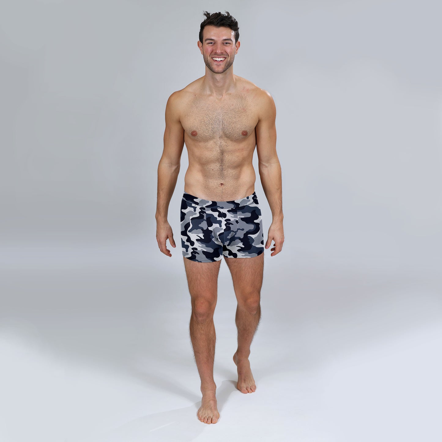 The Limited Edition Blue Camo Boxer Brief for men in the USA and Canada