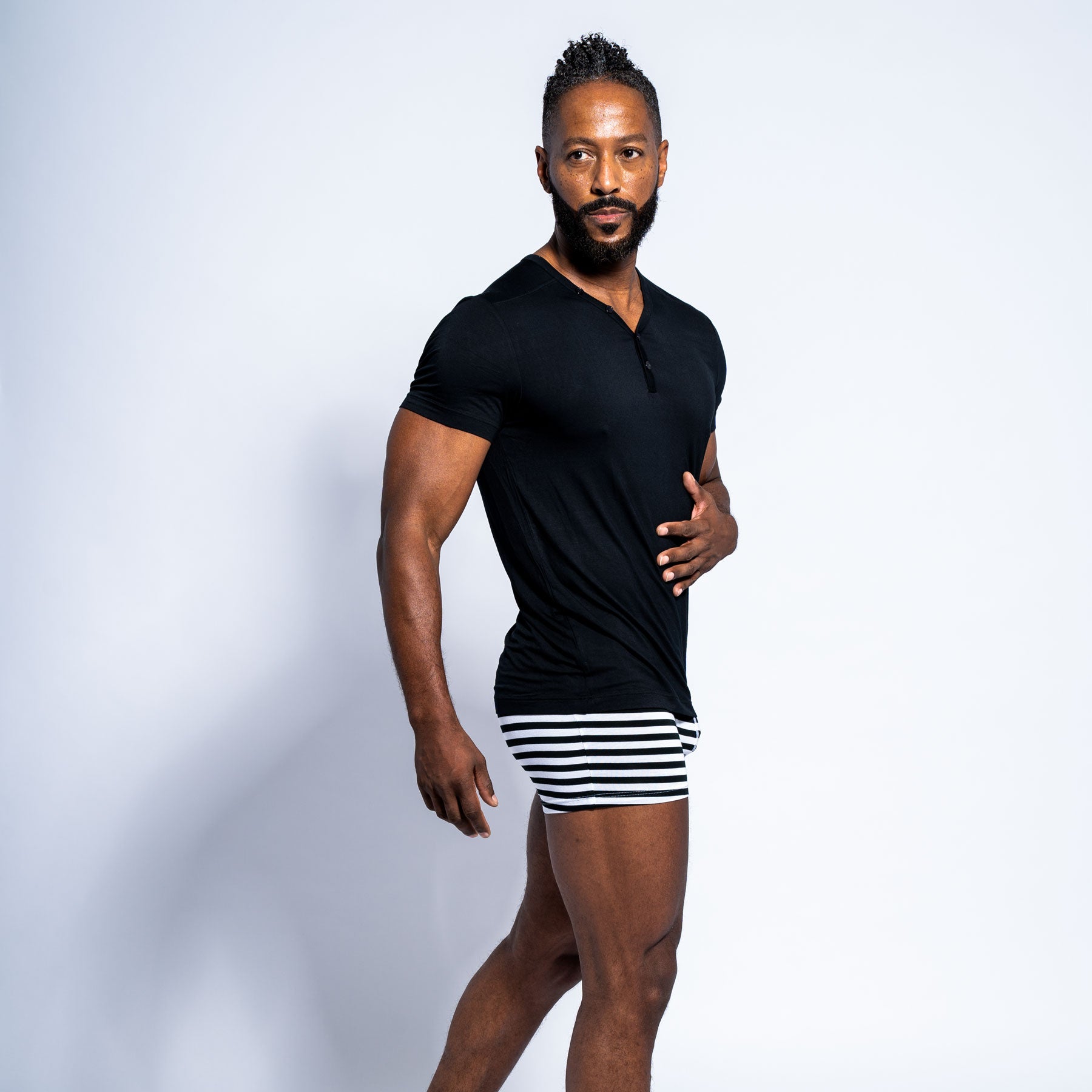 The Ballsy Boxer Brief Pirate Black Stripe for men in the USA and Canada