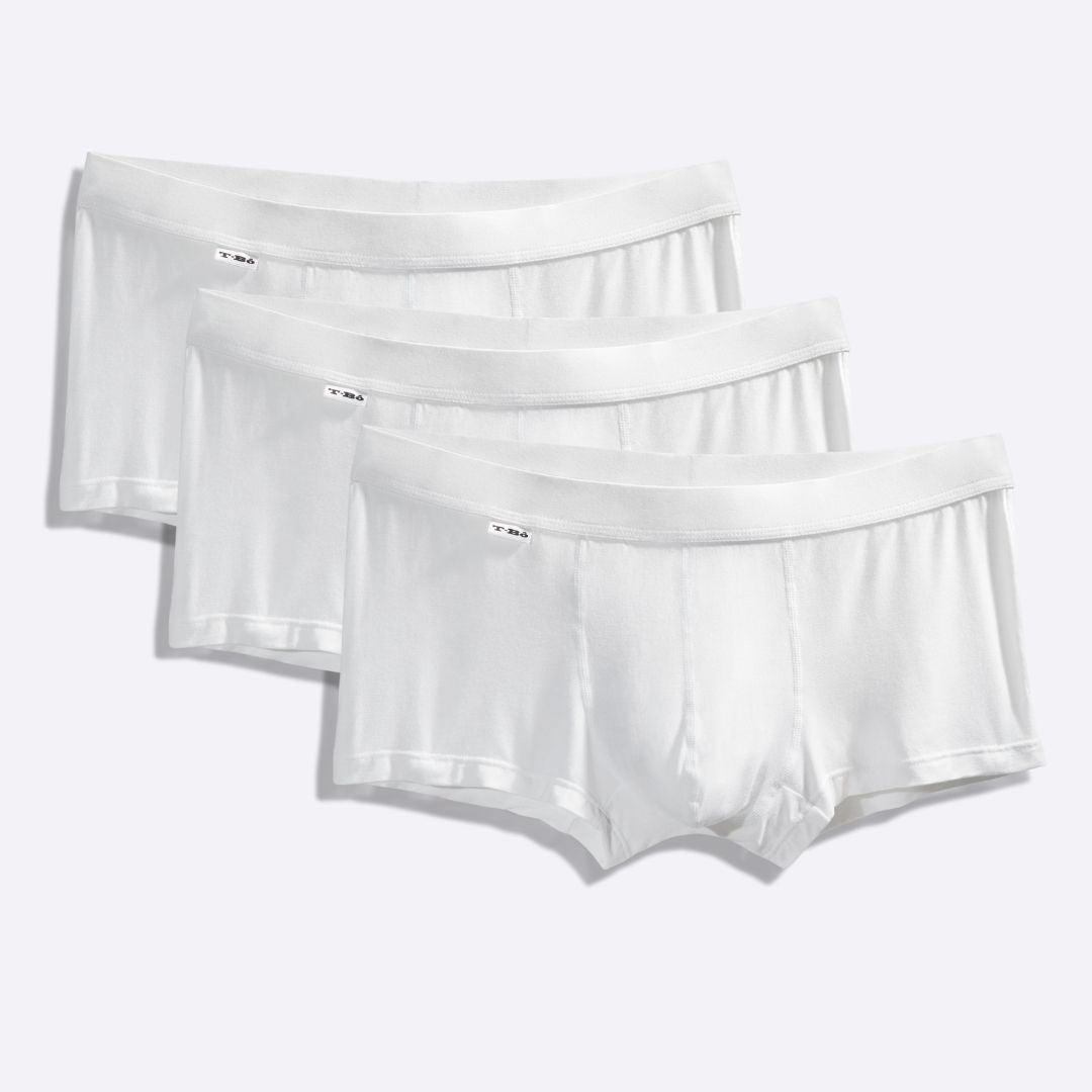 The TBô White Trunk 3 Pack | Men's Bamboo Underwear | T-Bô Bodywear ...