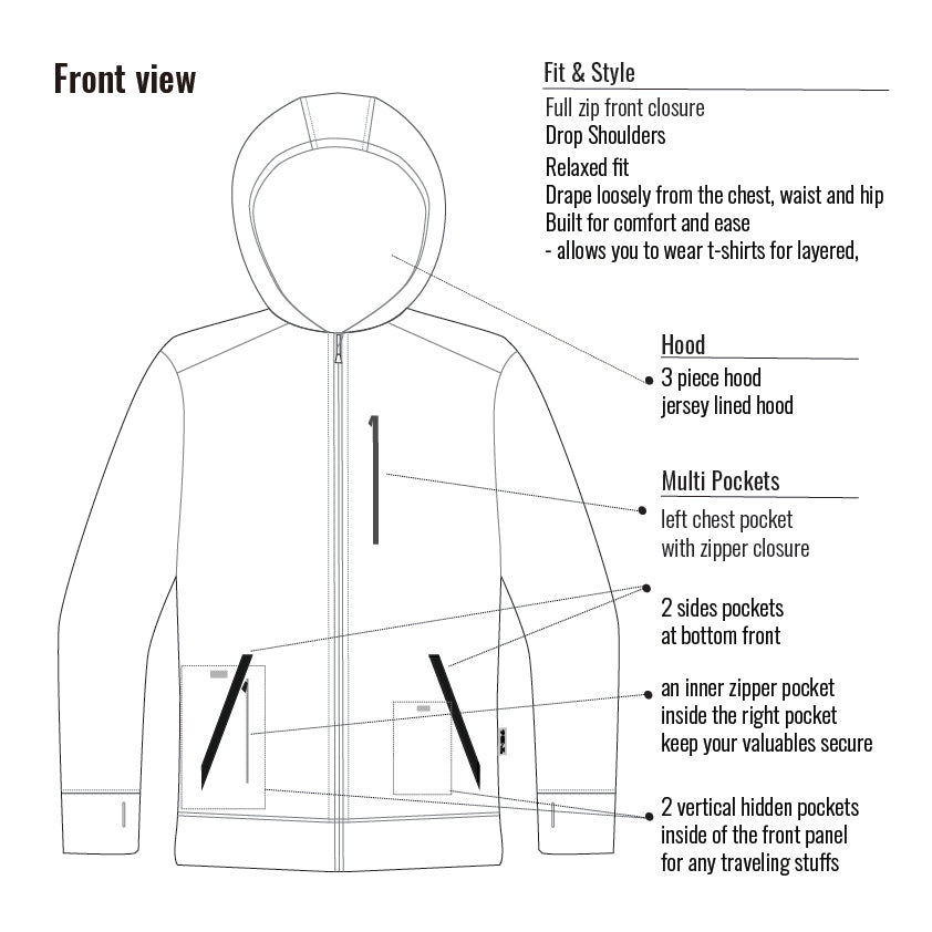 Travel hoodie with hot sale hidden pockets