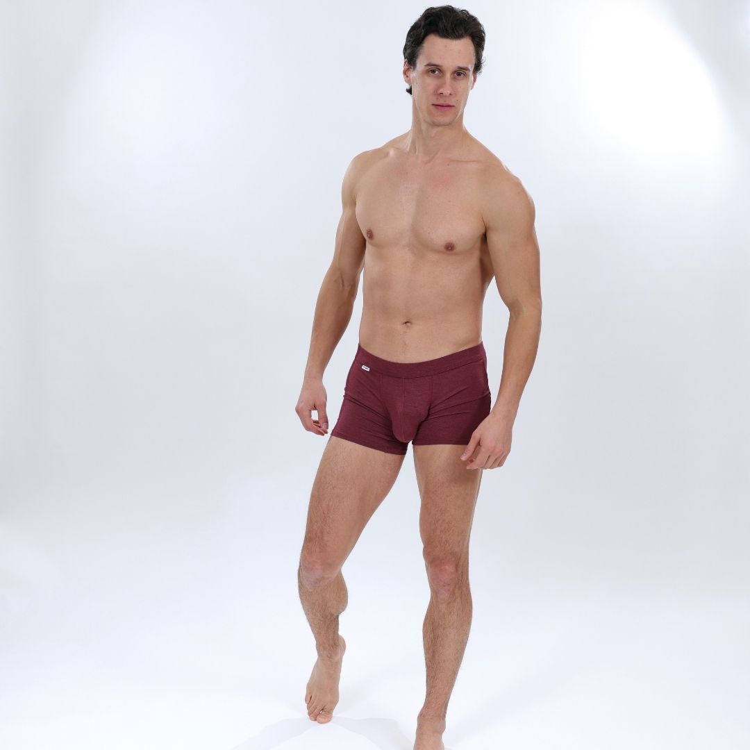 The Limited Edition Burgundy Heather Boxer Brief for men in the USA and Canada